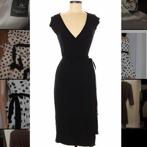 J Crew black wrap cocktail dress Large